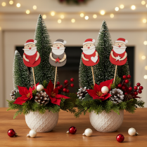 Itens Estacas decorativas de Papai Noel para arranjos florais e vasos de plantas, 31 cm, 12 peças