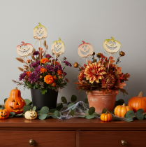 Itens Abóbora decorativa com rosto, decoração de Halloween, 31 cm, 12 peças