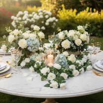 Itens Guirlanda de rosas artificiais com flores brancas para decoração, 170 cm