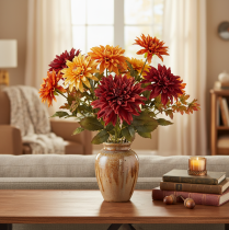 Itens Flor artificial de dália com haste longa, 68 cm