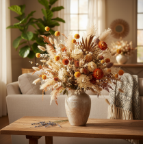 Itens Buquê de flores secas de Craspedia, 55cm, 20 peças