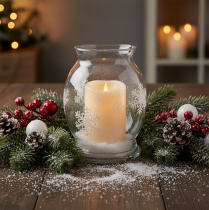 Itens Vela LED grande com temporizador, para uso externo, branco quente, Ø12,5cm, A20cm