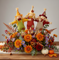 Itens Figura decorativa de espantalho em um palito para artesanato e plantas, 60 cm