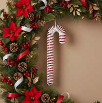 Itens Bengala Doce Artificial Tamanho XL para Decoração de Natal (40cm)