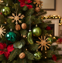 Itens Picles de Natal de vidro, enfeite de árvore de Natal para pendurar, 7 cm, 4 peças