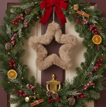 Itens Estrela decorativa para pendurar, feita de pele sintética, 21 cm, conjunto de 4 peças.