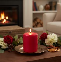 Itens Encomende a vela de cera natural PURE para criar um ambiente relaxante na sala de estar (9 cm).