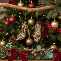 Itens Sapatinho de cristal decorativo com estampa de leopardo para árvore de Natal, 13 cm, 2 peças