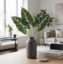 Itens Alocasia orelha de elefante folha de seta plantas artificiais verde 55 cm