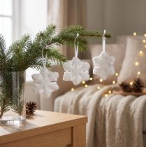 Itens Decoração de floco de neve decoração de neve de inverno para pendurar Ø7cm