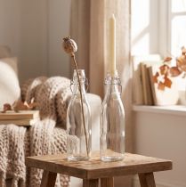 Itens Garrafa decorativa vaso vaso porta-vela de vidro Alt.27cm 2 unidades
