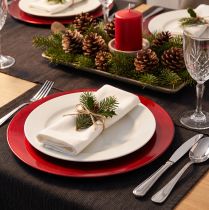 Itens Prato de plástico Ø33cm vermelho-preto