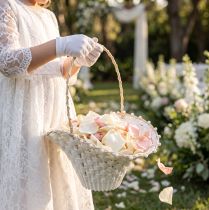 Itens Cesta para daminha de casamento, 24 cm x 17 cm