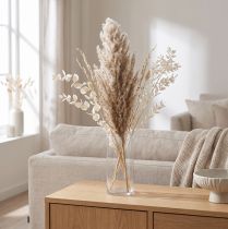 Itens Decoração com capim-dos-pampas seco para vasos e arranjos.