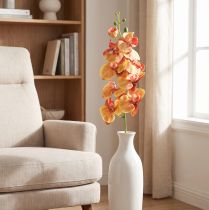 Itens Orquídea Phalaenopsis artificial 9 flores vermelho amarelo 96cm