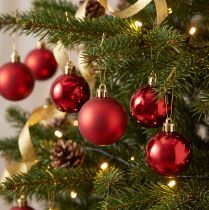 Itens Bola de Natal de plástico vermelho Ø6cm 12 unidades
