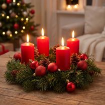 Itens Mini bola de Natal vermelha Ø3cm 14 peças