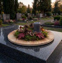 Itens Base para copos decorativa de disco de madeira em contraplacado rústico Ø24cm