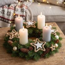Itens Decoração de advento, estrela de decoração de Natal, estrela decorativa de juta W15,5cm 8 peças