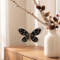 Itens Arte de parede borboleta déco preto branco ouro metal 15 cm