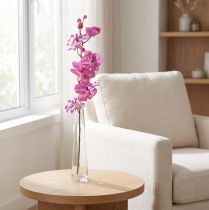Itens Orquídea Phalaenopsis artificial 6 flores roxas 70cm