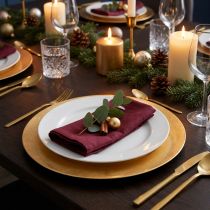 Itens Prato decorativo dourado Ø28cm
