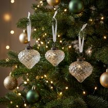 Itens Decorações de Natal decoração de vidro cebola transparente diamante Ø5,5cm 9 unid.