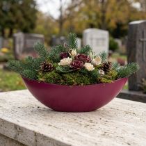 Itens Tigela decorativa para barco de plantas Berry 38,5 cm × 12,5 cm × 13 cm