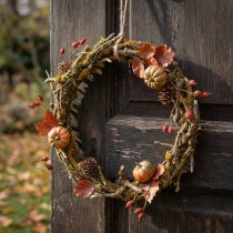 Itens Guirlanda decorativa, natural, Ø33cm, líquen, musgo, guirlanda para porta, decoração de mesa, decoração de parede