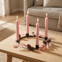 Itens Velas cônicas velas curtas rosa para laço decorativo Ø21/110mm 6 un