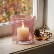 Itens Pote de vidro Ø10cm A8,5cm rosa velho