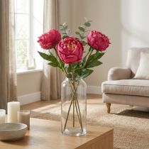 Itens Flor de peônia artificial para decoração de interiores elegante, 58 cm