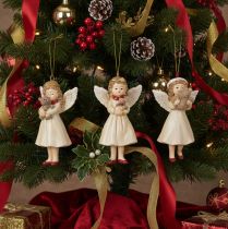 Itens Enfeites decorativos de anjos para árvore de Natal, estilo vintage, 10 cm, conjunto de 3 peças.
