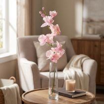 Itens Orquídea Phalaenopsis artificial 6 flores rosa 70cm