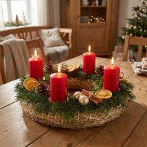 Itens Guirlanda de palha natural Ø40cm, conjunto com 5 peças - Guirlanda do Advento, guirlanda para porta, guirlanda de Páscoa artesanal