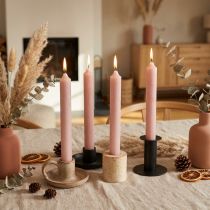Itens Velas cônicas rosa, estilo boho, Ø21/170mm, 6 peças
