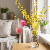 Itens Cabide decorativo ovos de Páscoa craquelure amarelo/rosa/vermelho Ø8,5cm 3 un
