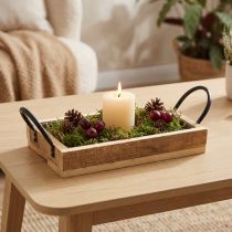 Itens Bandeja de madeira com alças bandeja decorativa preto natural 30×17×5cm