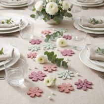 Itens Flores de mesa de decoração dispersas madeira branco rosa roxo 3,5 cm 36 unidades