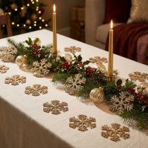 Itens Decoração de Natal floco de neve dourado Ø4cm 48 unidades
