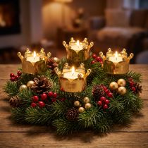 Itens Suporte de luz de chá coroa ouro Ø4.8cm 4pcs