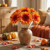 Itens Flor artificial gérbera, flor artificial laranja Ø11cm 50cm