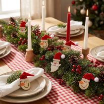Itens Decoração de mesa com Papai Noel e boneco de neve, 4-5 cm, 12 peças