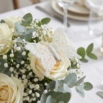 Itens Decoração de borboleta em branco em clipe 7,5cmx7cm 4 peças