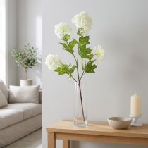 Itens Bola de Neve Artificial Viburnum Ramo Flores Brancas L90cm