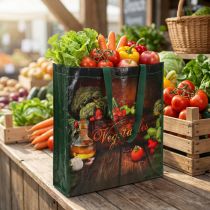 Itens Saco de compras com alças Legumes plástico 38 × 10 × 39cm