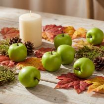 Itens Mini maçãs decorativas verdes amarelas artificiais Alt.4,3cm Ø3,6cm 24 un