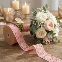Itens Fita de renda rosa velho, fita decorativa, decoração vintage, fita decorativa, decoração de casamento W25mm L15m