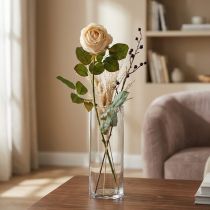 Itens Rosa creme, flor de seda, rosa artificial C74cm Ø7cm