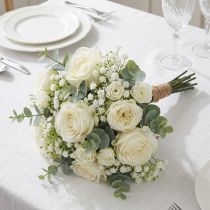 Itens Gypsophila flores artificiais gesso erva branca C30cm 6 peças em um cacho